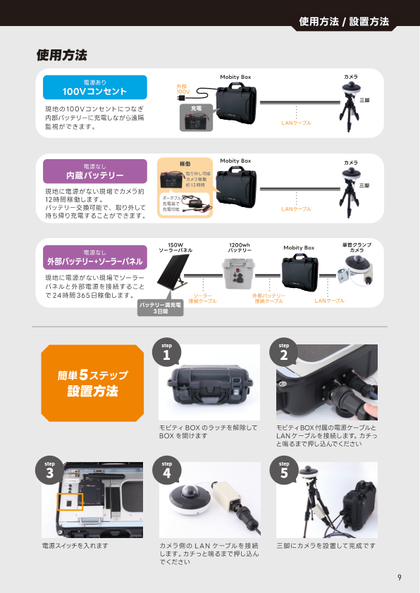 持ち運び用バッテリーのカメラ使用と設置方法